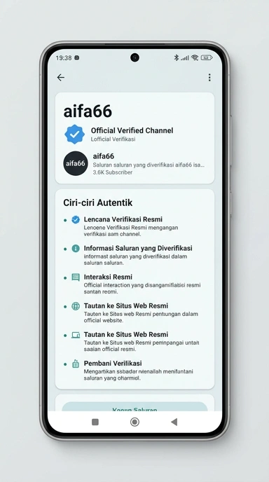 Tampilan kanal resmi aifa66
