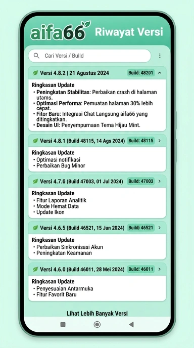 Tampilan riwayat versi aifa66