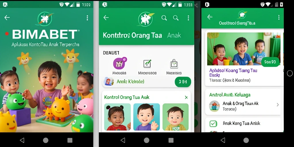 Tampilan antarmuka aplikasi Kontrol Orang Tua Anak BIMABET yang intuitif.