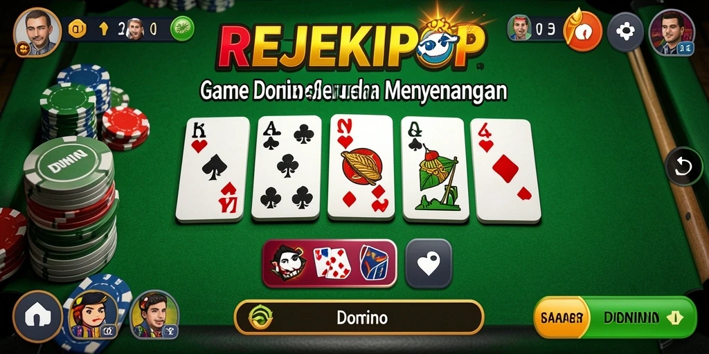 Tampilan antarmuka menarik dari game Domino REJEKIPOP.